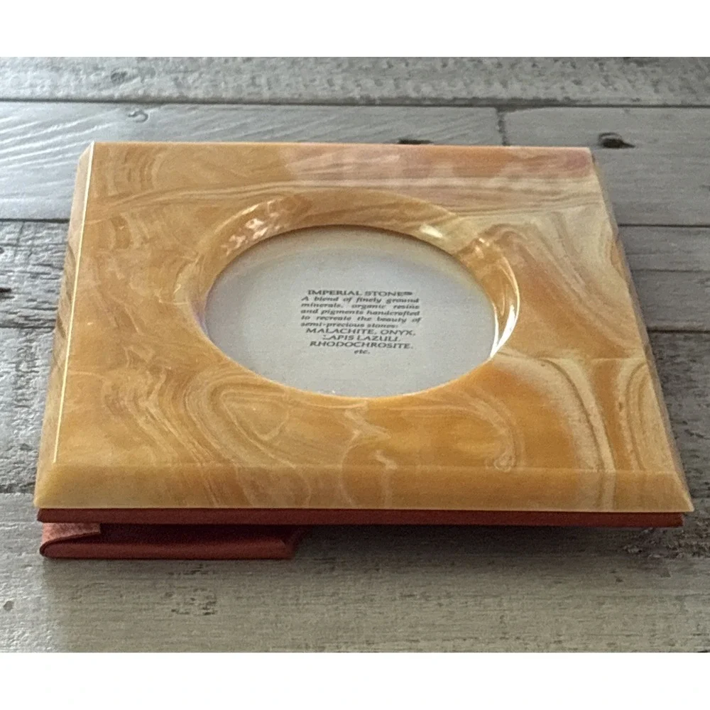 Imperial Stone VTG Photo Frame Handcraft Finely Ground Minerals & Organic Resins